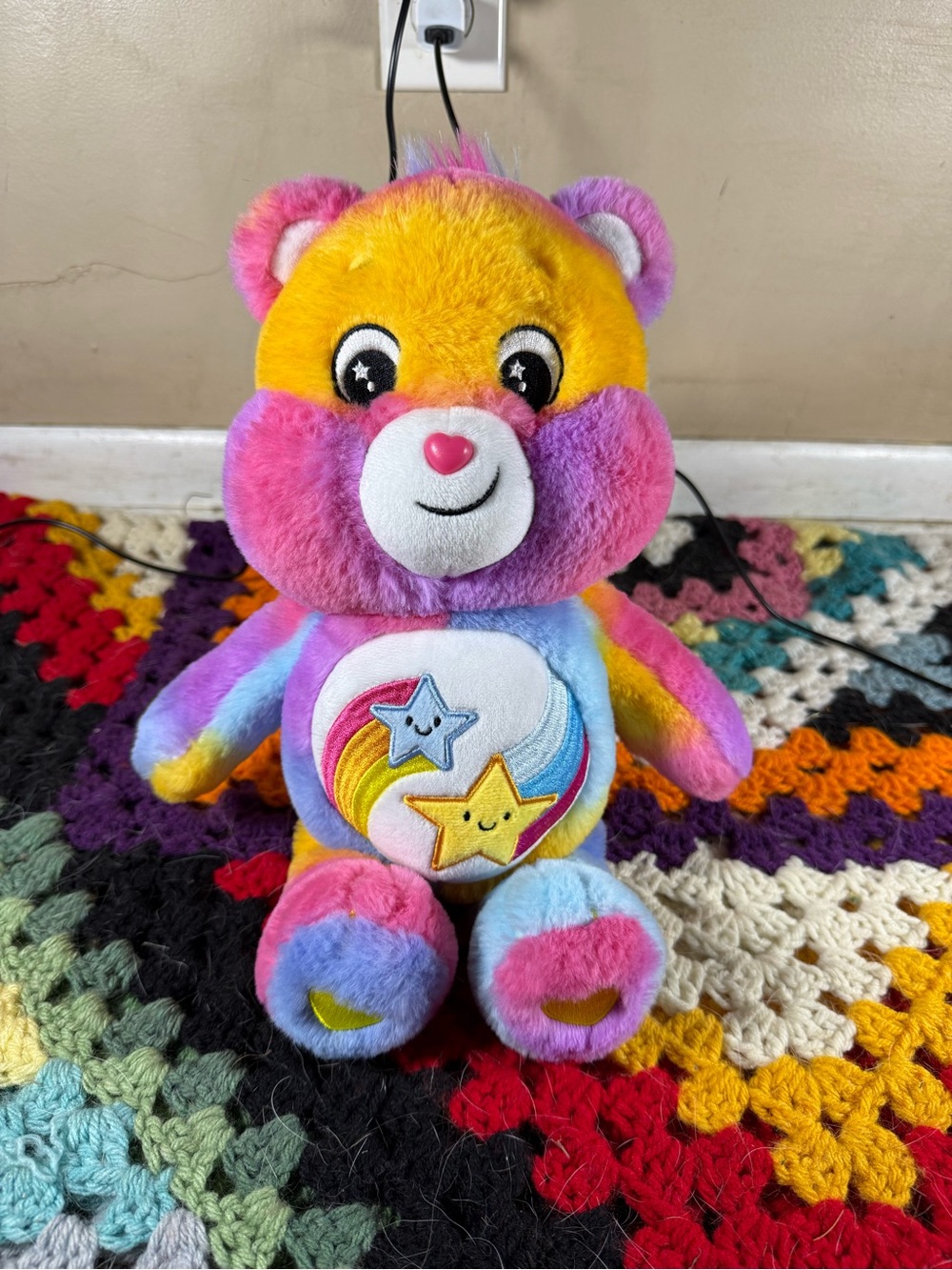 Care Bears Dare to Care Rainbow Star Plush Bear - Yellow, Pink, Purple, Blue